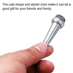 Mini Microphone Tiny Microphone Portable Microphone for Singing Silver Gray