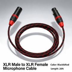 4x Premium XLR 3 Pin Male to Female Microphone Cable Balanced Pro Grade 20FT