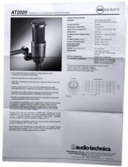 Audio Technica AT2020 Studio Microphone-Cardioid Condenser Mic + Headphones
