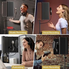 Foldable Isolation Shield for Recording & Podcasts