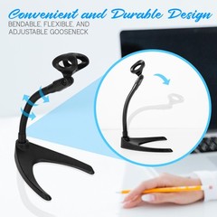 2 Pack Adjustable Desktop Microphone Stand with Universal Clip and Gooseneck