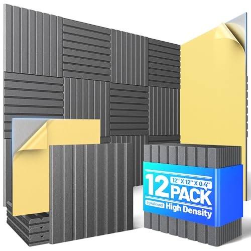 12 Pack Sound Proof Foam Panels for Walls, Acoustic Panels with 12 PACK Black