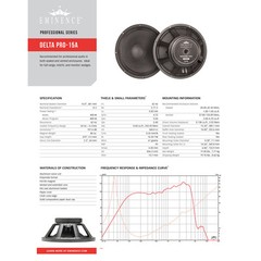 Eminence Delta Pro-15A 15″ Woofer 8ohm 800W 101.6dB 2.5″ VC Replacement Speaker