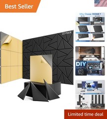 22 Pack Acoustic Panels with Self-Adhesive, 12″X 12″X 0.4″Sound Proof Foam Pa…