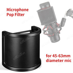Metal Mesh Microphone Pop Filter Foam Windscreen Cover for 45-63mm Condenser Mic