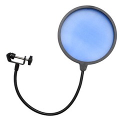 Seismic Audio – Flexible Microphone Wind Screen Studio Mic Pop Filter Blue