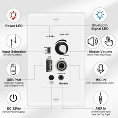Herdio 4 Inch Bluetooth Ceiling Speakers 160W Flush Mount In Wall Amplifier