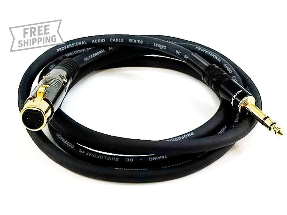 6-Foot Premier XLR Female to 1/4-Inch TRS Male Gold Cable, 16AWG