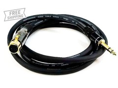 6-Foot Premier XLR Female to 1/4-Inch TRS Male Gold Cable, 16AWG