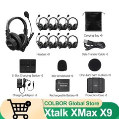 SYNCO XTalk XMax X9 2.4G Full-Duplex Wireless Intercom Headset System 500 Meters