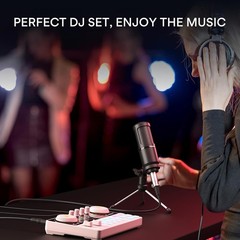 Maono AM200-S1 MaonoCaster Sound Card Microphone Kit For PC Phone Streaming pink