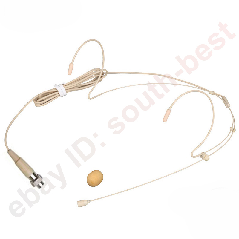 Beige Headset Microphone For MiPro Wireless Belpack Transmitter – 4pin Mini Lock