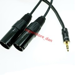 New 1/8″ 3.5mm male Stereo TRS Audio to Dual 2 3 pin XLR male cable Golden