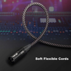 XLR Microphone Cables 3Ft 6 Packs – Braided Premium XLR Male to Female Audio Cab
