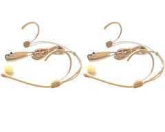 2x Headset Mic Headworn Microphone Mini XLR 4 Pin TA4F For Shure Wireless System