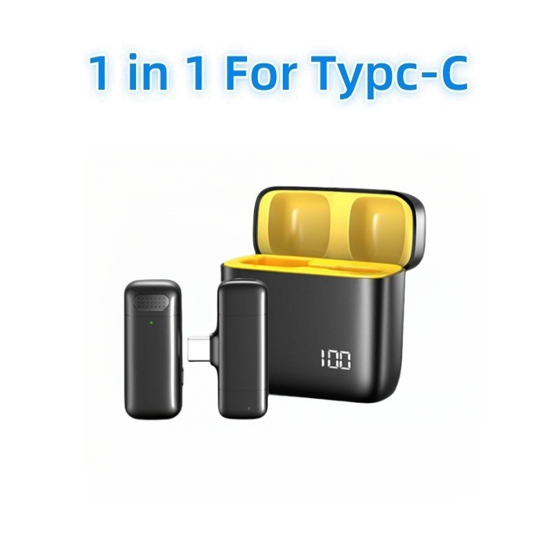 Wireless Microphone Lapel Lavalier Mic & Charging Case for iPhone 16/15 Samsung