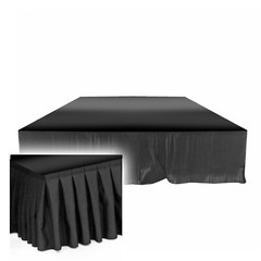 Prox StageQ Stage Skirt Black 8′ Long 24″ height- Polyester Fire-Retardant