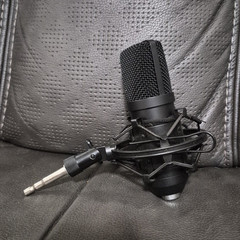 DSCHLZY Black Condenser Microphone, Wired XLR 3-Pin, Shock Mount
