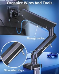Single Monitor Mount for 32 27 24 22 inch Screen, Monitor Arm Holds 4.4-22 lb…