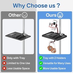 Functional Microphone Stand Tray with Adjustable Mic Stand Phone Holder – 8.7″X6
