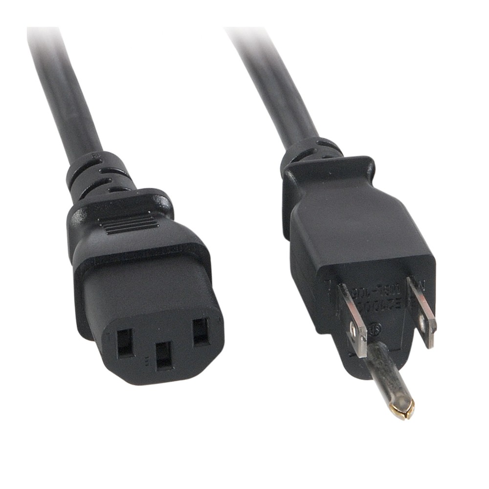 IEC 3 ft. AC Power Cord Black 16/3