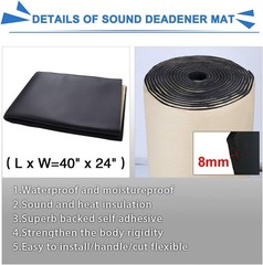 6.46sqft Self-Adhesive Soundproofing & Heat Shield Mat for Auto Comfort – 40×24