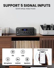 Moukey MAMP3 300W Audio Power Amplifier 2 Channel Amp Stereo Receiver Bluetooth