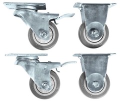 Rockville 3″ Locking+Swivel Steel Caster Wheels For QSC KLA181 Subwoofer