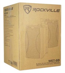 Rockville WET-6B 70V 6.5″ IP55 Commercial Indoor/Outdoor Wall Speaker – Black