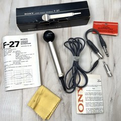 VTG SONY Cardioid Dynamic MICROPHONE F-27 + Realistic Y-Adapter Cable TESTED