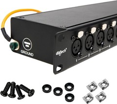 DIYTECH 16 Port XLR Patchbay — Balanced Patch Bay with Reversible XLR Connectors