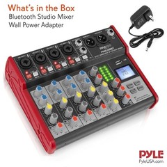 Pyle 6Ch Digital Mixer Pro Audio Bluetooth DJ Console & 3.49lbs Weight