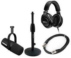 Shure MV7X-0601-PK2-K MV7X Microphone XLR Cable SRH440A Headphones Desktop Stand