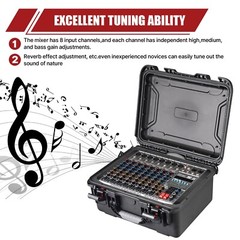 Pro 8 Channel Mixer w/Power Amplifier 1000W w/Bluetooth Sound Package Powertable
