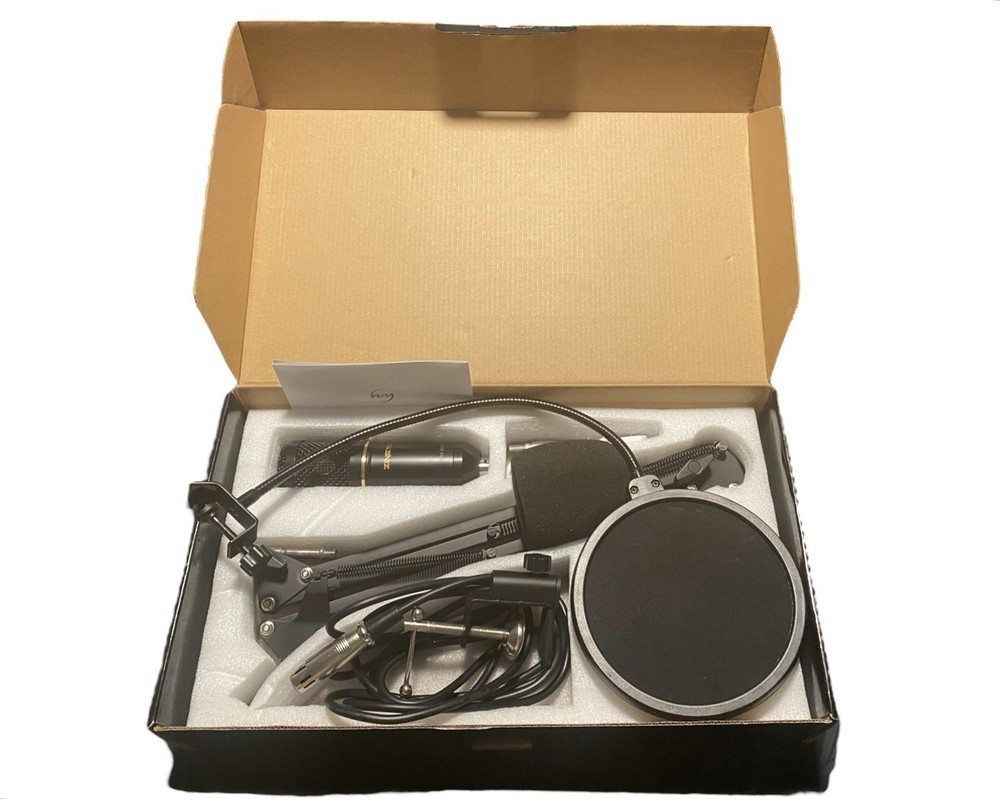 ZINGYOU BM-800 Microphone Bundle (Black And Gold) W XLR M TO F CABLE