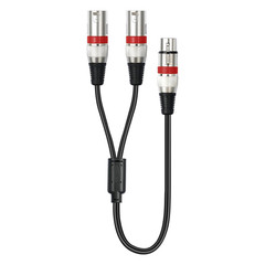 5Pack 5 Color 1.5FT XLR Female to Dual Male Y Splitter Cable, Female to 2 Male 3