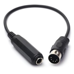 6.35mm Female 1/4″ TRS to DIN 5 Pin MIDI Cable Adapter for Speaker, Amplifier, M