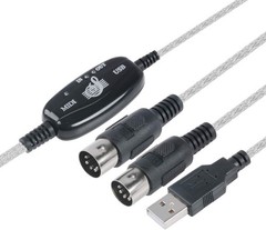 USB MIDI Interface Cable – Connect Your PC to Synthesizers, 2M Long, Lightweight