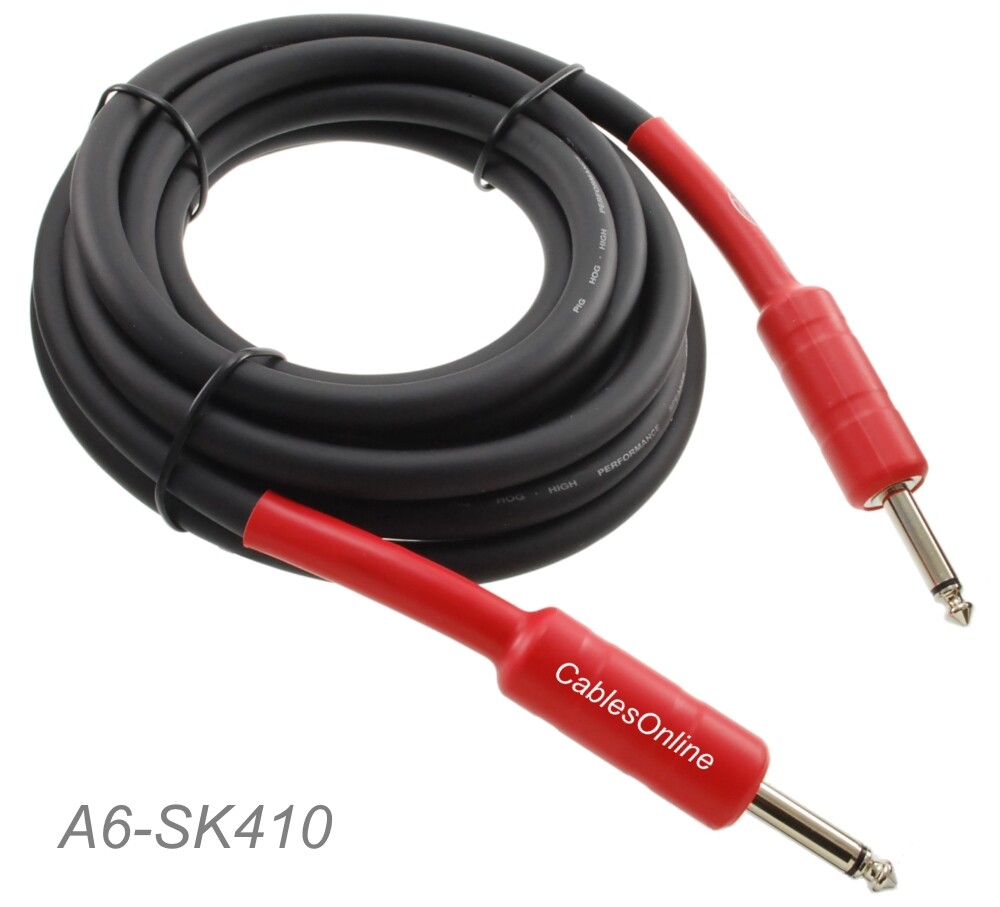 10ft 1/4″ Male/Male Pig-Hog 8mm/OD 14-AWG wire Speaker Cable, A6-SK410
