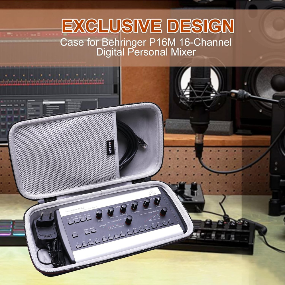 Case Compatible Behringer Powerplay P16-HQ / P16-M 16-Channel Personal Mixer