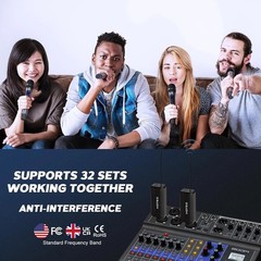 UHF Dual Wireless Microphones, Cordless Dynamic Handheld Mics with Echo & Vol…