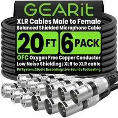Professional Grade XLR Cables 20ft 6 Pack – Studio Quality