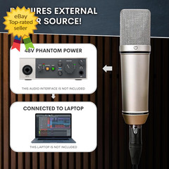 Studio Condenser Microphone 26mm Gold Capsule XLR Kit for Vocal Podcast 79Chars