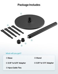 Etour Desktop Microphone Stand, Weighted Base & Wide Compatibility, 3/8″ Table