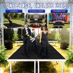 4 *4 ft Portable Stage Platform Modular System Height Adjustable Riser 24″ – 40″