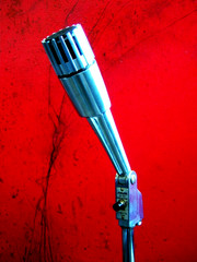 Vintage 1960’s Midland 22-211 dynamic microphone w stand Calrad Lafayette # 1