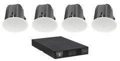 (4) JBL Control 418C/T 8″ Commercial 70v Ceiling Speakers+Crown Amp 4 Restaurant