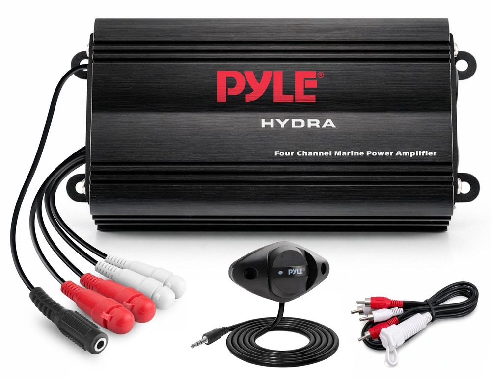 Pyle 4 Channel Marine Amplifier 800 Watt | Waterproof with Black