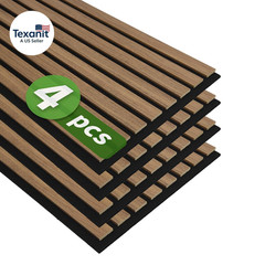 4-Pack 12″ X 93″ Soundproof Wood Slat Panels, 31 Sq.Ft Acoustic Wall Panels, 3D