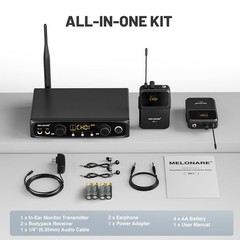 Wireless in-Ear Monitor System, Stereo & Mono IEM System w/Bodypack Receivers &